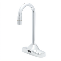 ChekPoint Electronic Touchless Deck-Mount Faucet with 4-Inch Centers and 4-1/8-Inch Gooseneck Spout