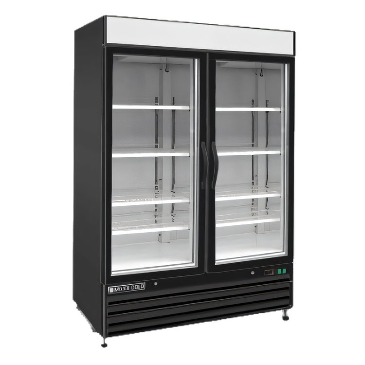 Product image #1 for Maxx Cold X-Series Two-Section Reach-In Glass Door Freezer Merchandiser, 48 Cu. Ft., Black