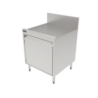Perlick Top Shelf 24-Inch Wide x 24-Inch Deep Underbar Storage Cabinet with Drainboard Top and Open Cabinet Base