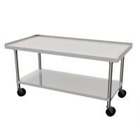 Ovention 30-Inch High 60-Inch Wide Stainless Steel Equipment Stand with Adjustable Undershelf and Casters