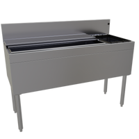 Glastender 48-Inch Underbar Combo Ice Bin/Cocktail Unit with Right-Side Bottle Well and 10-Circuit Cold Plate