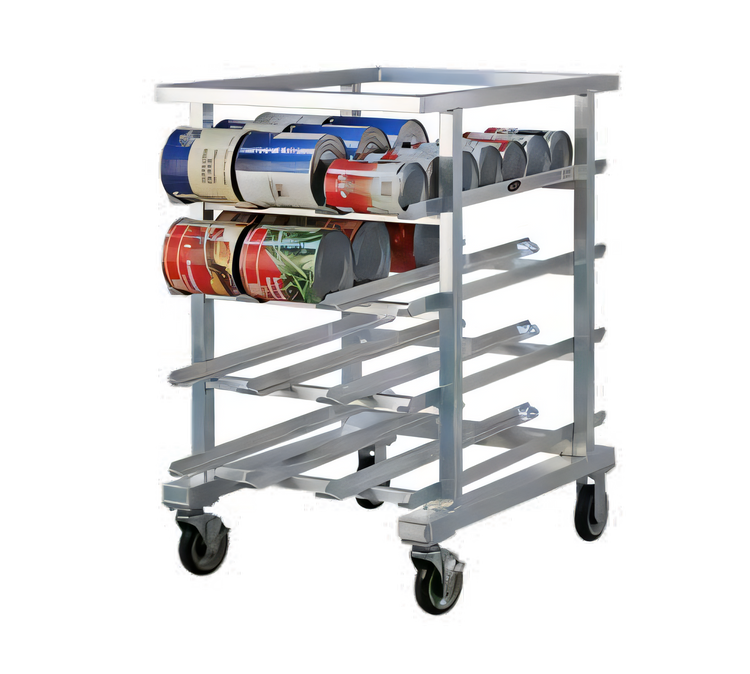 Product image #1 for Mobile Half-Size Aluminum Can Storage Rack for #5 and #10 Cans, No Top