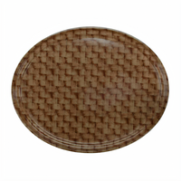 Cambro Camtray Oval Fiberglass Serving Tray, Dark Basketweave, 22 x 26-7/8 Inches