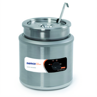 Nemco 11-Quart Countertop Round Food Warmer with Inset, Cover and Ladle - 220V