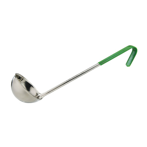 Product image #1 for Winco Prime 6 oz Green Color-Coded One-Piece Stainless Steel Ladle