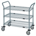 Thumbnail image #1 for Quantum WRC-2148GY-3 48-Inch Gray 3-Shelf Utility Bus Cart with U-Handles