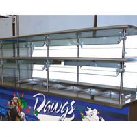 Advance Tabco Sleek Shield Single-Sided Self-Service Double-Tier Food Shield with Adjustable Front Glass, 96