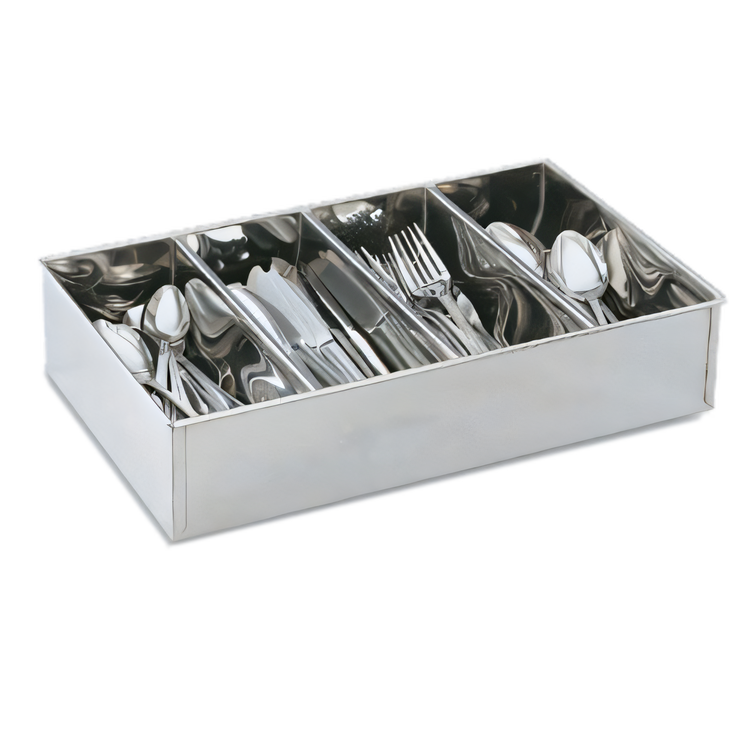 Product image #1 for Vollrath Stainless Steel 4-Compartment Rounded Cutlery Dispenser Bin