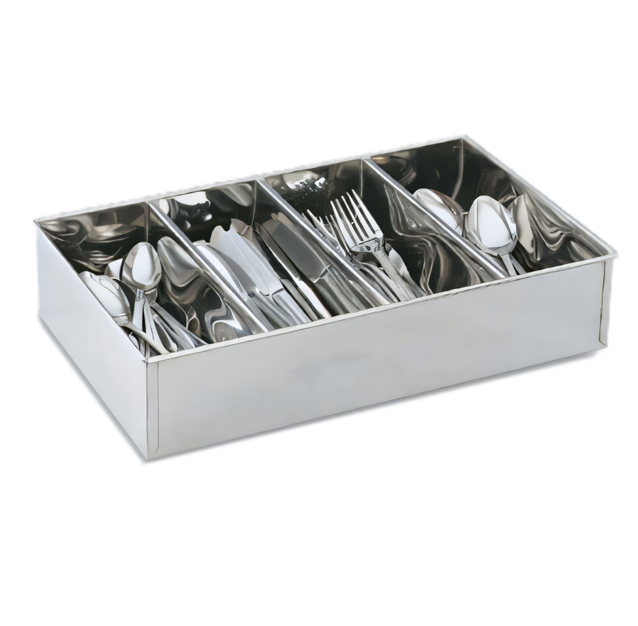 Product image #1 for Vollrath Stainless Steel 4-Compartment Rounded Cutlery Dispenser Bin