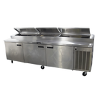 Thumbnail image #1 for Delfield 186114PTBMP 114-Inch Three-Section Refrigerated Pizza Prep Table, 14 Third-Size Pan Capacity, Stainless Steel Top
