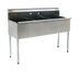 Thumbnail image #1 for Eagle Group Three-Compartment Utility Sink, 37-3/8 Inch W x 22 Inch D, 16-Gauge 430 Stainless Steel, No Drainboards
