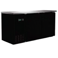 Serv-Ware 61-Inch Two-Door Back Bar Bottle Cooler with Stainless Steel Top
