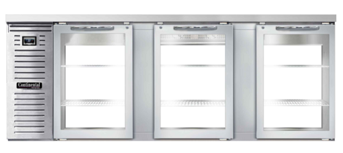 Product image #2 for Continental Refrigerator BB90NSSGDPT 90-Inch Pass-Thru Refrigerated Back Bar Cooler with Hinged Glass Doors