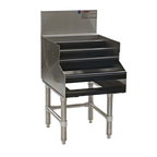 Thumbnail image #1 for Eagle Group Spec-Bar LDDR18-19 Underbar Liquor Bottle Display, Freestanding 4-Step Open Step-and-Rail, 304 Stainless Steel, 18"W x 24"D x 37"H