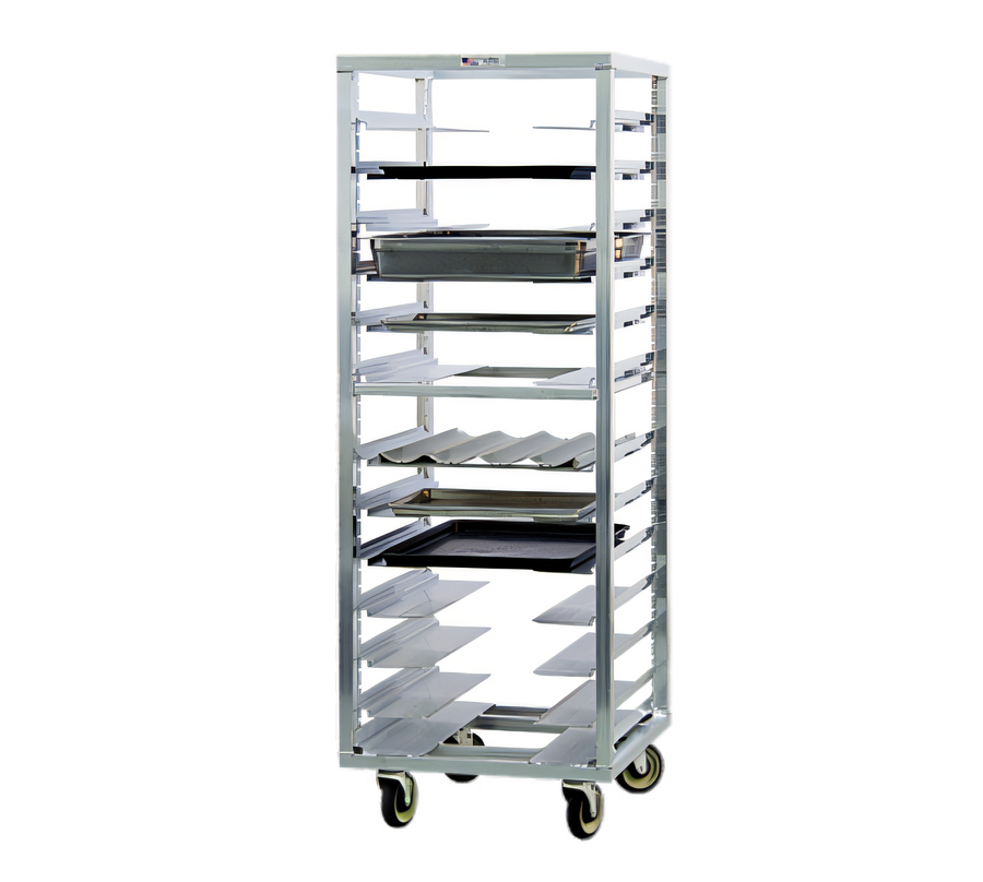 Product image #1 for Mobile Universal Adjustable Pan Rack for 12 x 20 to 18 x 26 Pans, 13 Guides, 5-Inch Casters