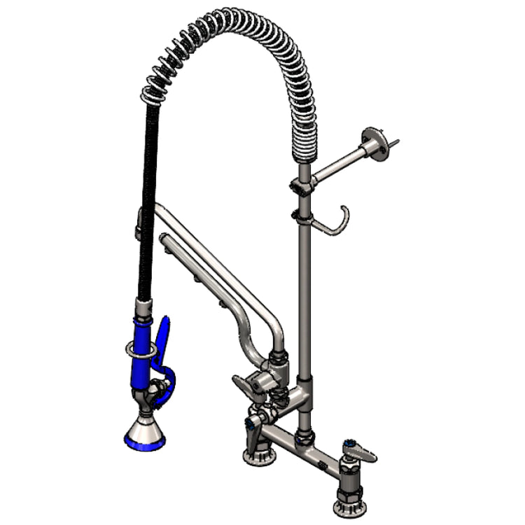 Product image #1 for EverSteel ULTRARINSE PRU S-0123-U12-CR-BY 8 Inch Deck-Mount Stainless Steel Pre-Rinse Unit with 12 Inch Swing Nozzle & 44 Inch Hose