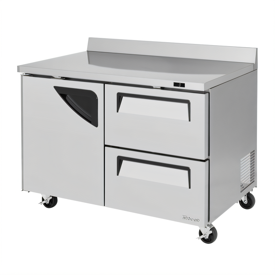 Product image #1 for Turbo Air Super Deluxe Two-Section 48-1/4-Inch Worktop Freezer with 1 Door and 2 Drawers, 12 Cu. Ft.