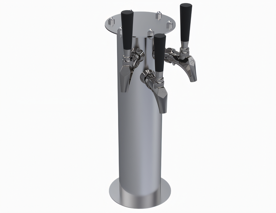 Product image #1 for Krowne Triple Faucet Glycol-Cooled Frankenstein Beer Tower, Brushed Stainless Steel