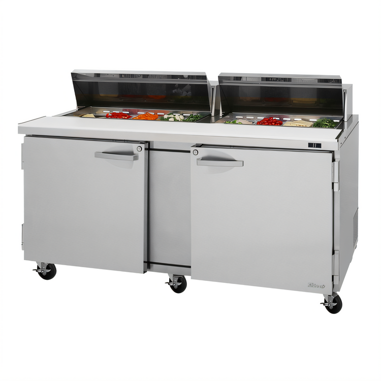 Product image #1 for Turbo Air PRO Series PST-72-N Two-Section Sandwich/Salad Prep Table, 72 5/8-Inch, 19 Cu. Ft., 18-Pan, Rear-Mounted Self-Contained
