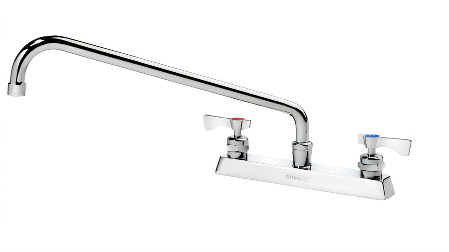Product image #1 for Krowne Royal Series Deck-Mount Manual Faucet with 16-Inch Swing Spout and 8-Inch Centers