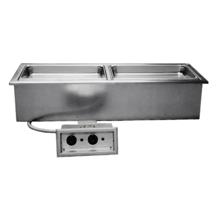 Product image #1 for Delfield Narrow Drop-In Electric Hot Food Well Unit, 2-Pan, With Drains