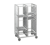 Thumbnail image #1 for Channel Manufacturing Double-Section Aluminum Cafeteria Tray Rack with 5-Inch Swivel Casters, 40-Tray Capacity
