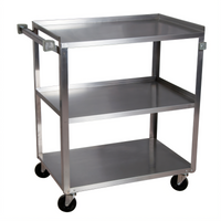 BK Resources BKC-1827S-3S Stainless Steel 3-Tier Utility Cart