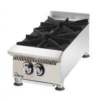 Ultra-Max 12-Inch Countertop Gas Hot Plate, 2 Burners, 60,000 BTU