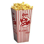 Thumbnail image #1 for Winco Benchmark 41048CS Tapered Popcorn Scoop Box, 4 x 4 x 8 Inches, Red & White Striped