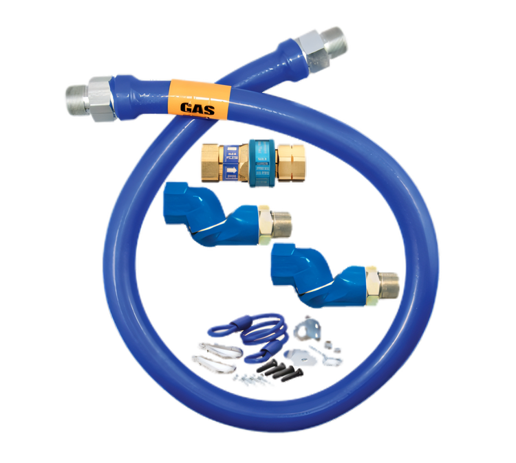 Product image #1 for Dormont Blue Hose 1 Inch Inside Diameter x 36 Inch Moveable Gas Connector Hose Assembly with Double Swivel MAX and SnapFast Quick-Disconnect