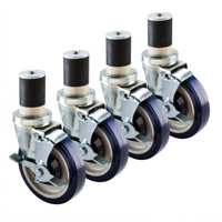 CookRite 5-Inch Swivel Stem Caster Kit with 1-1/2-Inch Expanding Stem, Set of 4