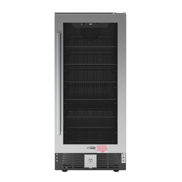 Product image #1 for KoolMore 15-Inch Built-In Undercounter Glass Door Beverage Refrigerator, 3 Cu. Ft., Stainless Steel