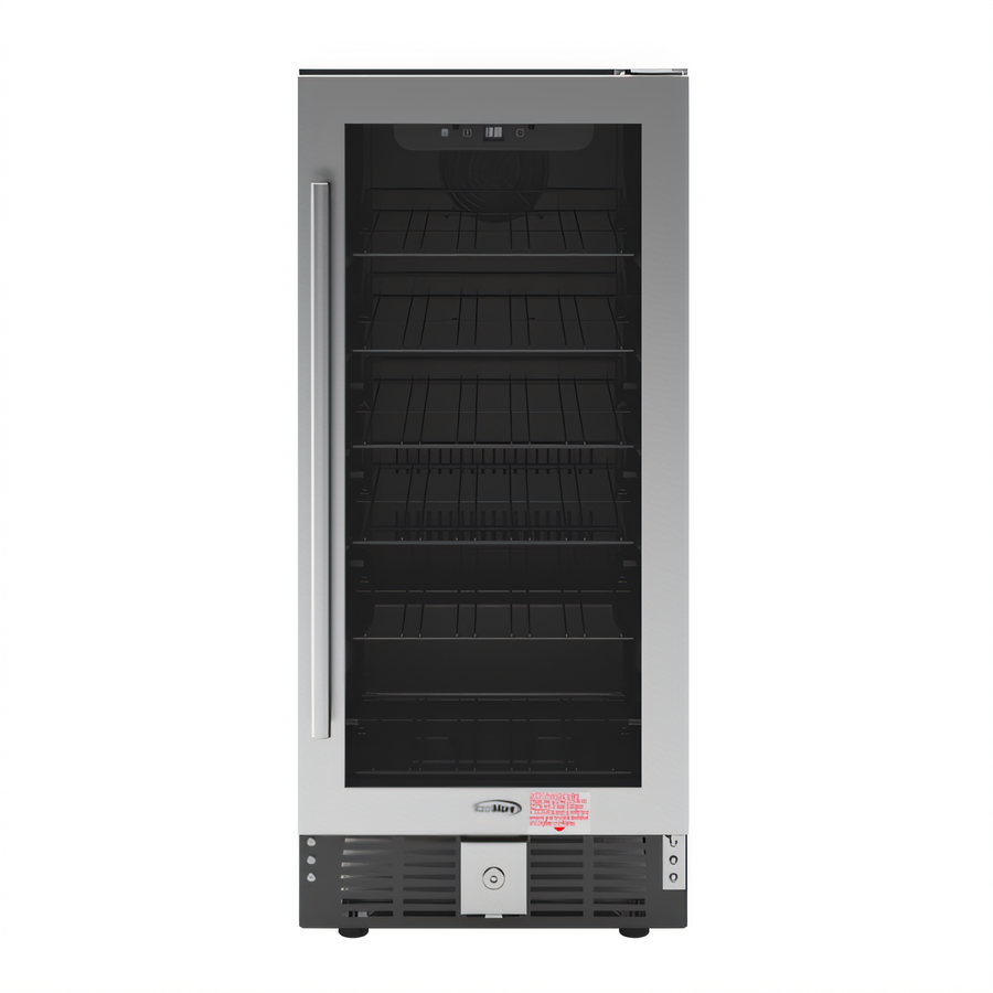 Product image #1 for KoolMore 15-Inch Built-In Undercounter Glass Door Beverage Refrigerator, 3 Cu. Ft., Stainless Steel