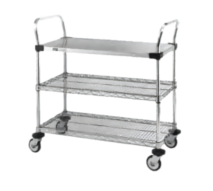 Product image #1 for Metro Super Erecta MW406 MW400 Series Standard Duty 3-Shelf Chrome Plated Steel Bus Cart
