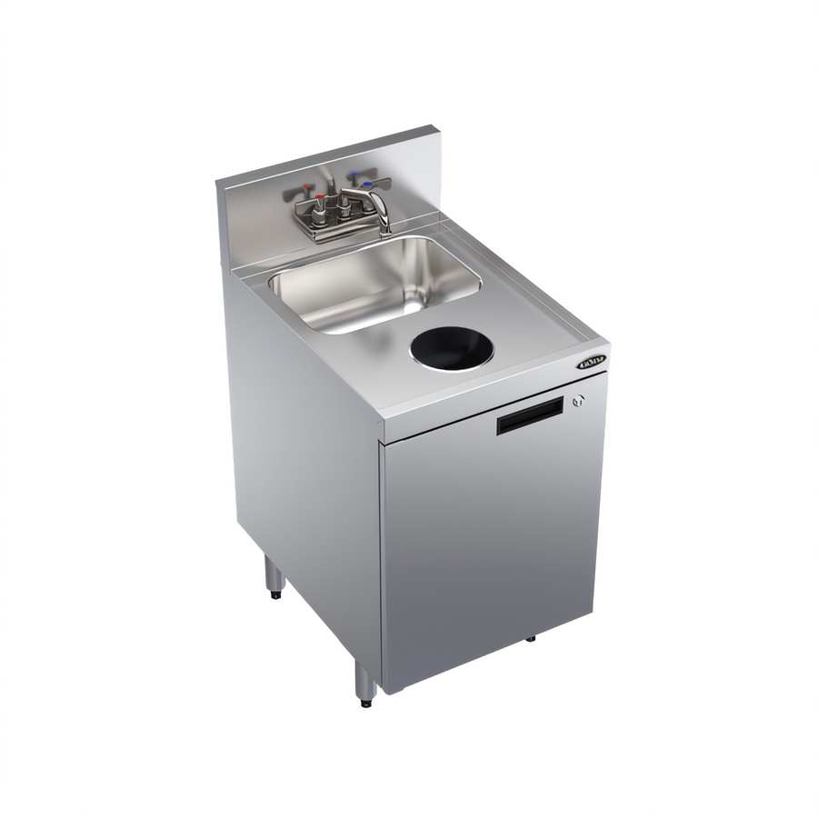 Product image #1 for Krowne Royal Series Freestanding Underbar Waste Sink Unit with Cabinet Base and Faucet