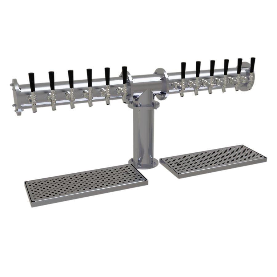 Product image #1 for Glastender 12-Faucet Countertop Air-Cooled Pipe Tee Draft Dispensing Tower