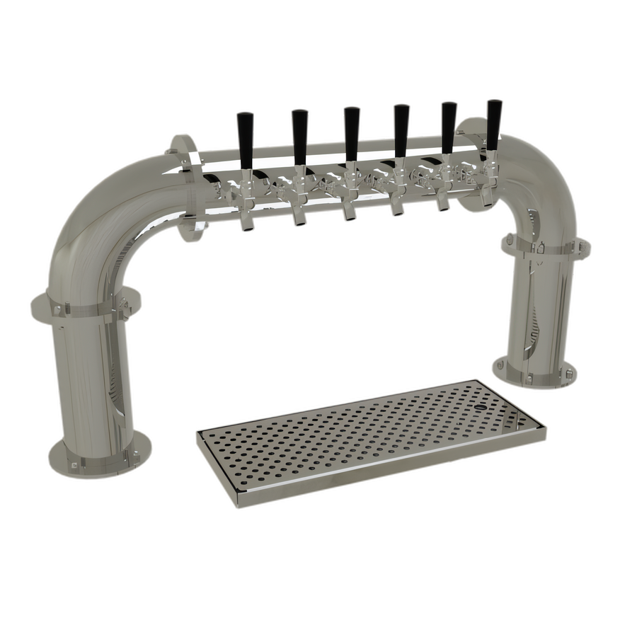 Product image #1 for Glastender Countertop Glycol-Cooled Pipe Pass-Thru Draft Dispensing Tower with 6 Faucets