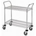 Thumbnail image #1 for Quantum Gray Epoxy Antimicrobial 2-Shelf Wire Utility Cart, 1,200 lb Capacity