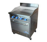 Comstock-Castle 30-Inch Commercial Gas Range with 30-Inch Griddle and Standard Oven
