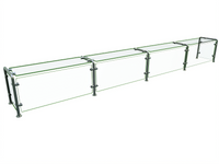 Hatco Flav-R-Shield EP12 Full-Service Pass-Over Single-Sided Food Shield, 4 Bays, 132 Inches Wide