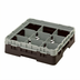 Thumbnail image #2 for Cambro Camrack Full Size 9-Compartment Brown Glass Rack with Soft Gray Extender