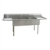 Thumbnail image #1 for Eagle Group Floor Model Three-Compartment Utility Sink with Left and Right Drainboards, 84-1/4 in. W x 25 in. D, 16-Gauge 430 Stainless Steel