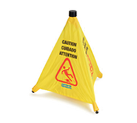 Carlisle Safety Pop-Up Caution Cone Floor Sign, 18 x 20 Inches, Yellow Nylon