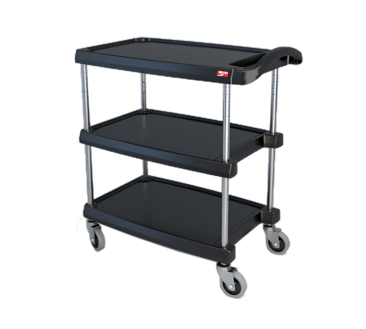 Product image #1 for Metro myCart Series 3-Shelf Polymer Utility Cart, Open Base, Black