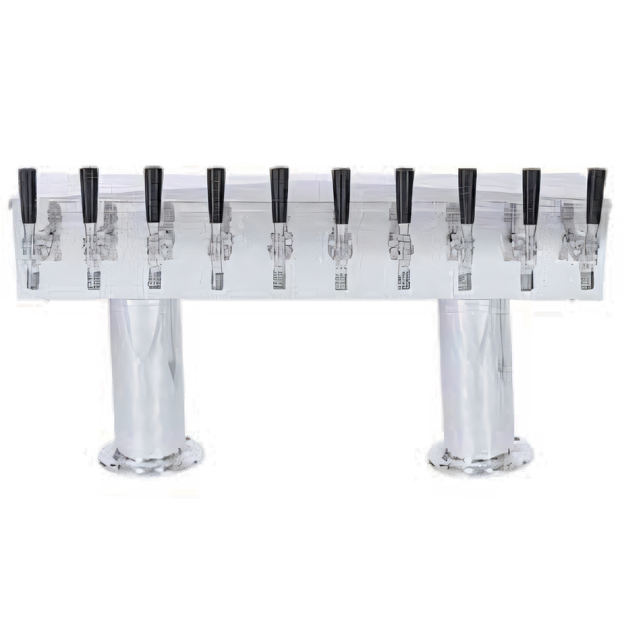 Product image #1 for Micro Matic 30-Inch Wide Double Pedestal Countertop Air-Cooled Draft Beer Tower with 10 Faucets