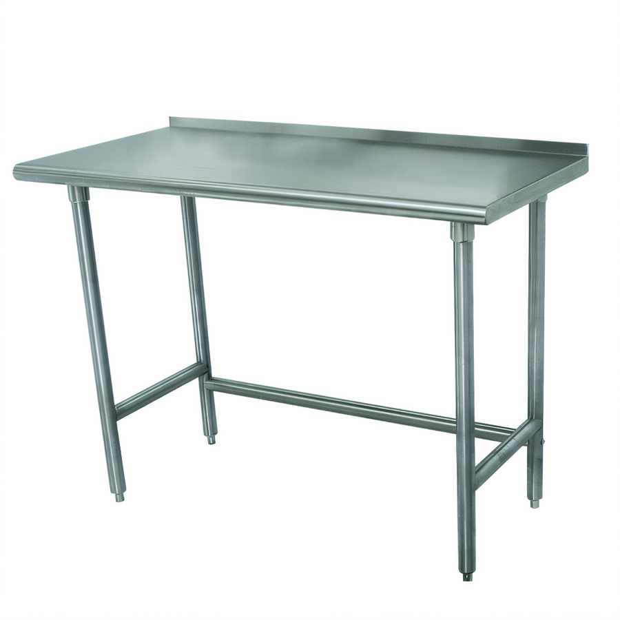 Product image #1 for Advance Tabco Special Value Series 96-Inch x 30-Inch 16-Gauge 304 Stainless Steel Open Base Work Table with 1-1/2-Inch Rear Up-Turn