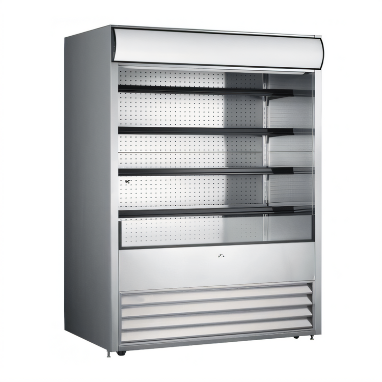 Product image #1 for Omcan 72-Inch Open Refrigerated Floor Display Case, 37 Cu. Ft., Self-Contained, 220V