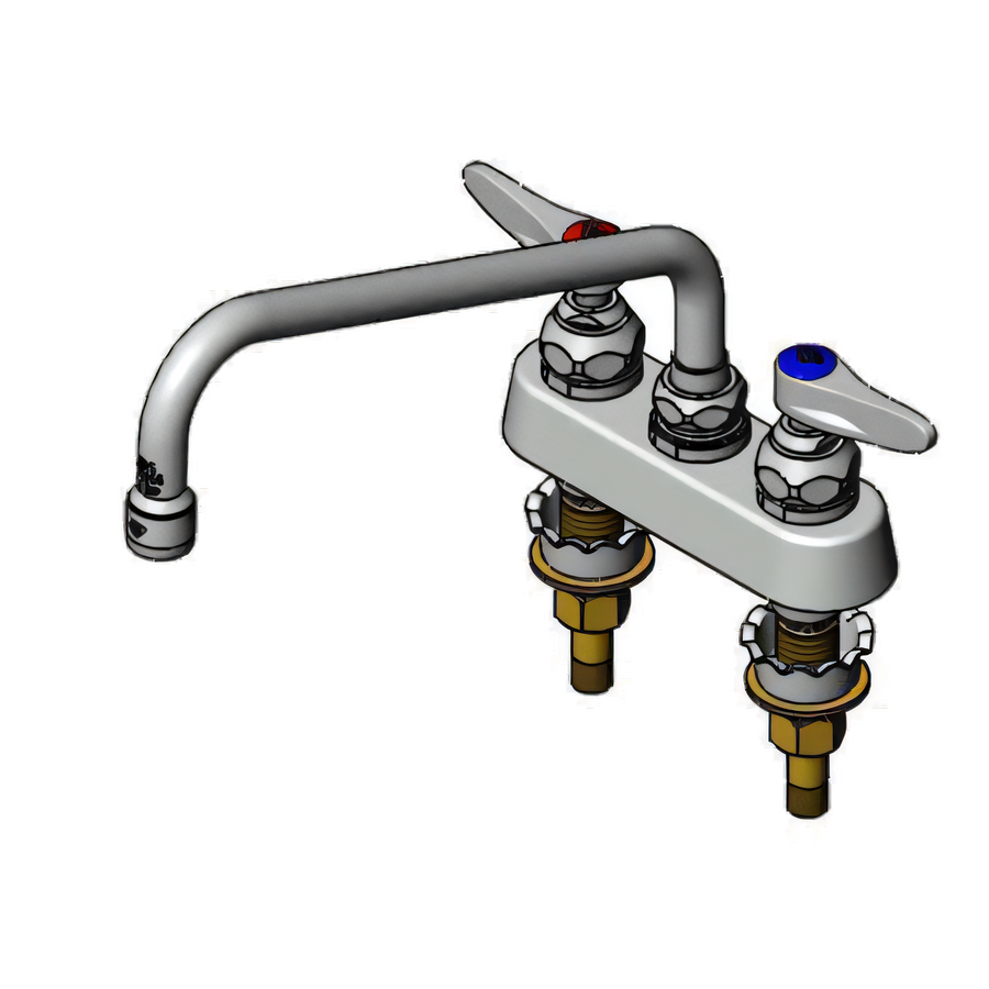 Product image #1 for T&S Brass B-1113-XS 4-Inch Deck Mount Workboard Faucet with 12-Inch Swing Nozzle