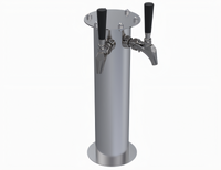 Krowne Dual Faucet Glycol-Cooled Frankenstein Beer Tower, Brushed Stainless Steel, 17 Inch High