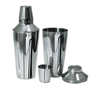 3-Piece 30 oz Stainless Steel Bar Shaker Set with Strainer and Jigger